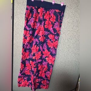 Lands' End Pink and Blue Floral Pants
